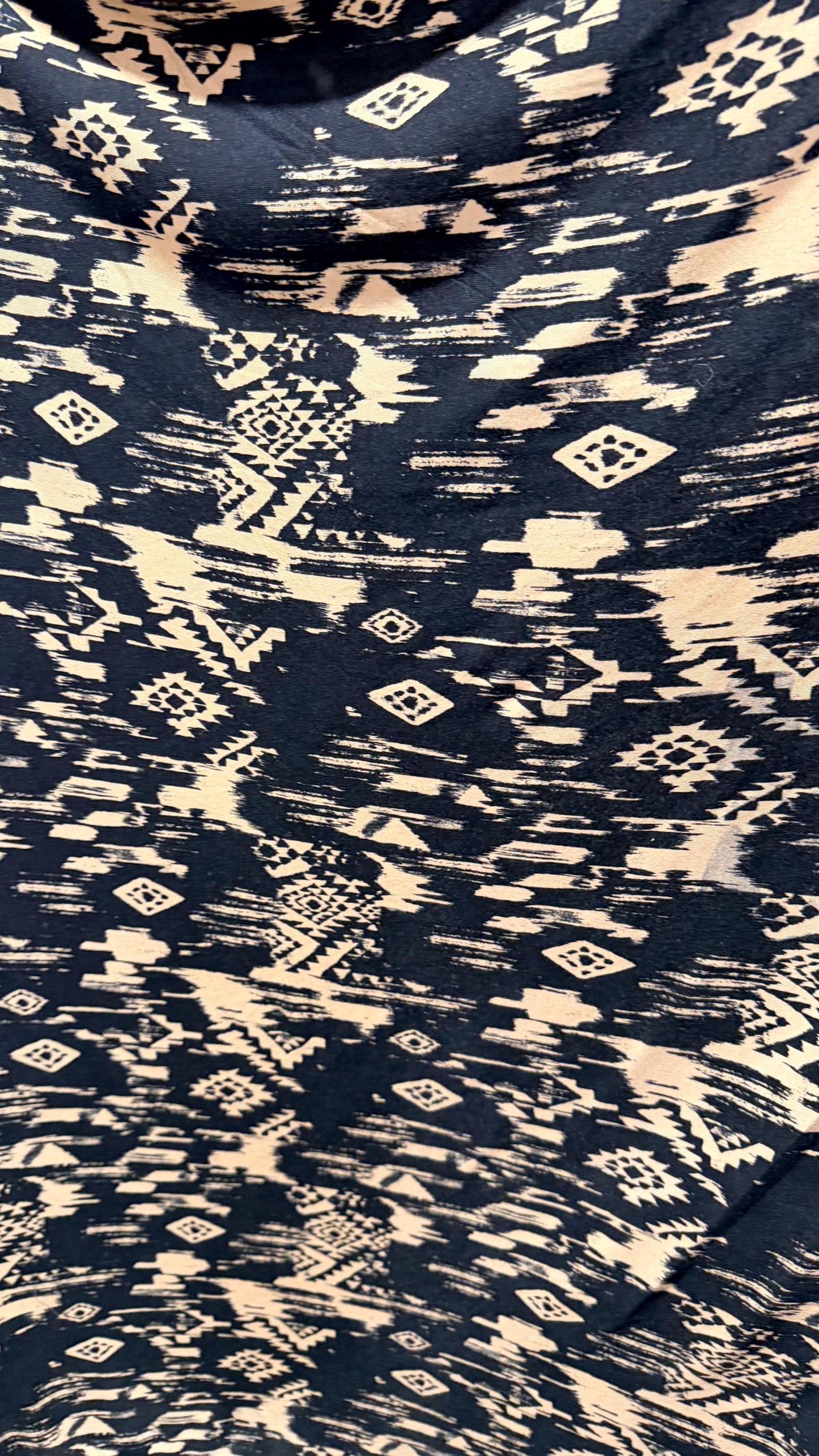 Tribal design Taupe/Black  print on great quality of cotton spandex jersey 4-way stretch 58/60” High quality fabrics by AlexLAFabrics