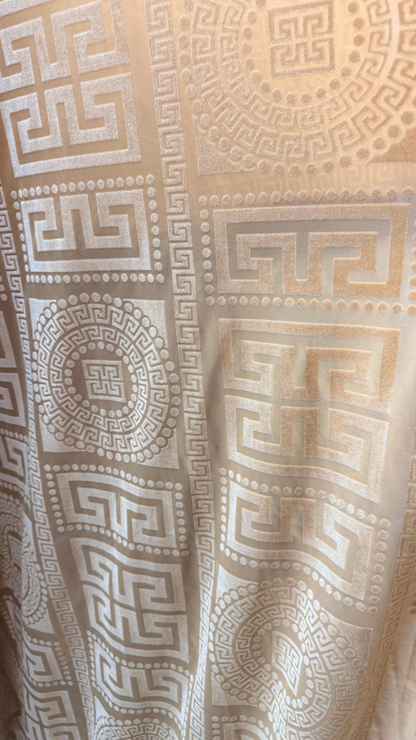 New Fashion brand design on silky burnout stretch velvet Gold color  4-way stretch 58/60” Sold by the YD. High quality fabrics by AlexLAFabr