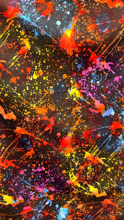 New Graffiti paint abstract design nylon spandex 58/60" sold by the YD. Ships worldwide from Los Angeles California USA
