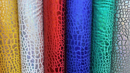 Turtle Exotic design  hologram metallic stretch velvet 2-way stretch 58/60" sold by the yd. ships worldwide from Los Angeles California USA