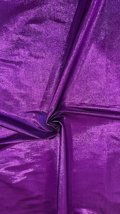 Luxury metallic Purple Lurex lame spandex 4-way stretch Best quality in the market 44/45” Sold by the YD. High quality fabrics by AlexLAFabr