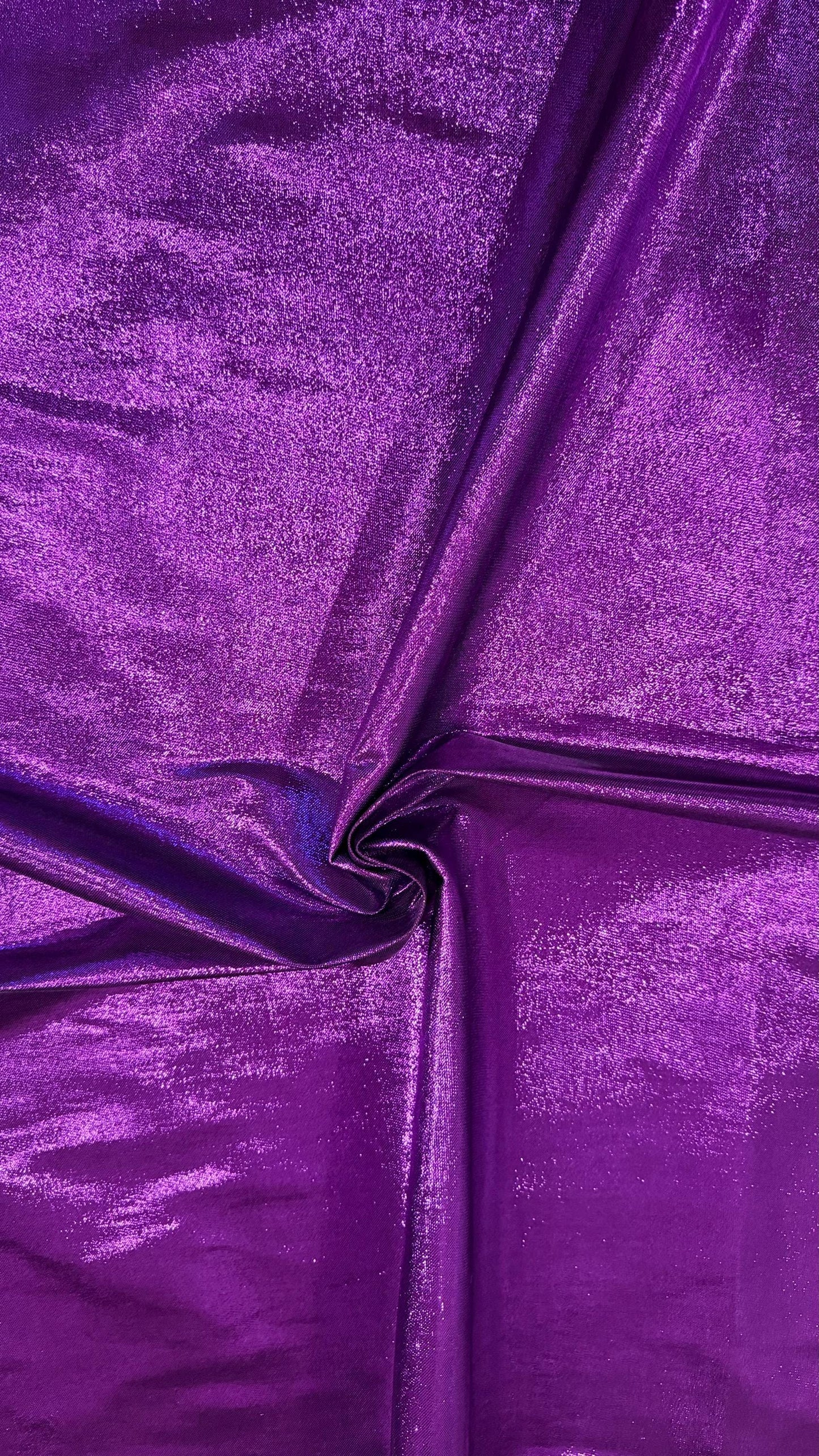 Luxury metallic Purple Lurex lame spandex 4-way stretch Best quality in the market 44/45” Sold by the YD. High quality fabrics by AlexLAFabr