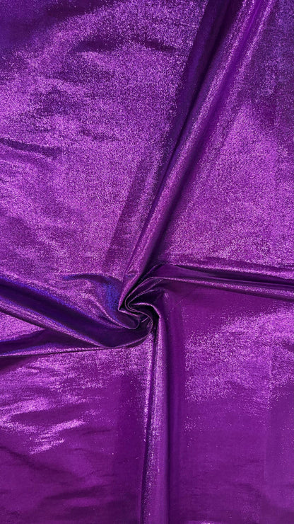 Luxury metallic Purple Lurex lame spandex 4-way stretch Best quality in the market 44/45” Sold by the YD. High quality fabrics by AlexLAFabr