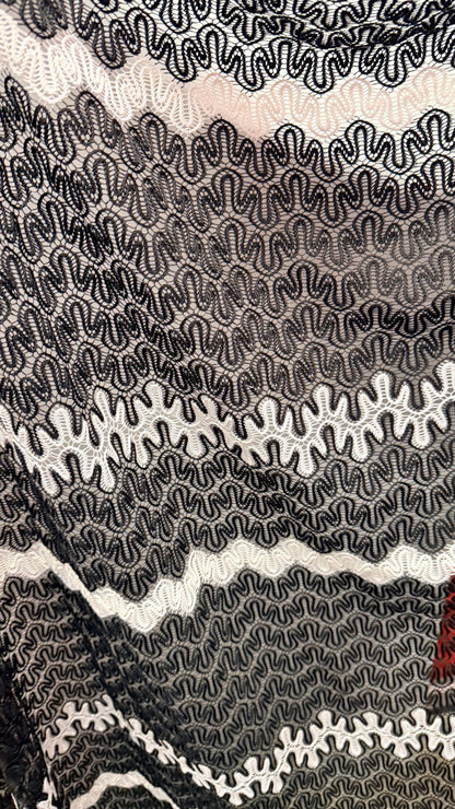 New Lace Crochet design Black/white 4-way stretch 58/60” Sold by the YD. High quality fabrics by AlexLAFabrics