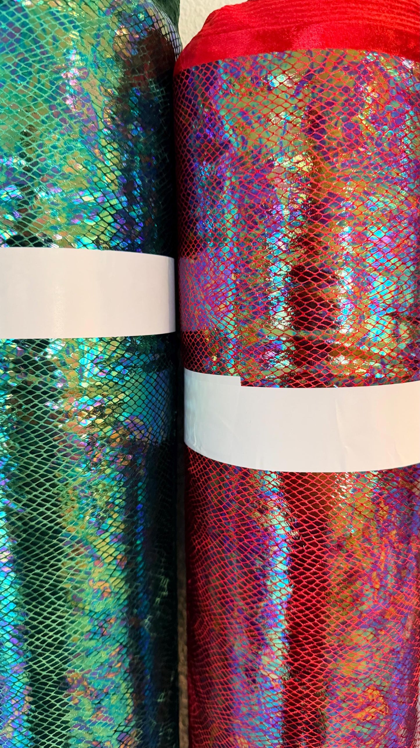 NEW Luxury Iridescent snake skin design diamond metallic foil on heavy stretch velvet 420gsm 4-way stretch 58/60” Sold by the YD.
