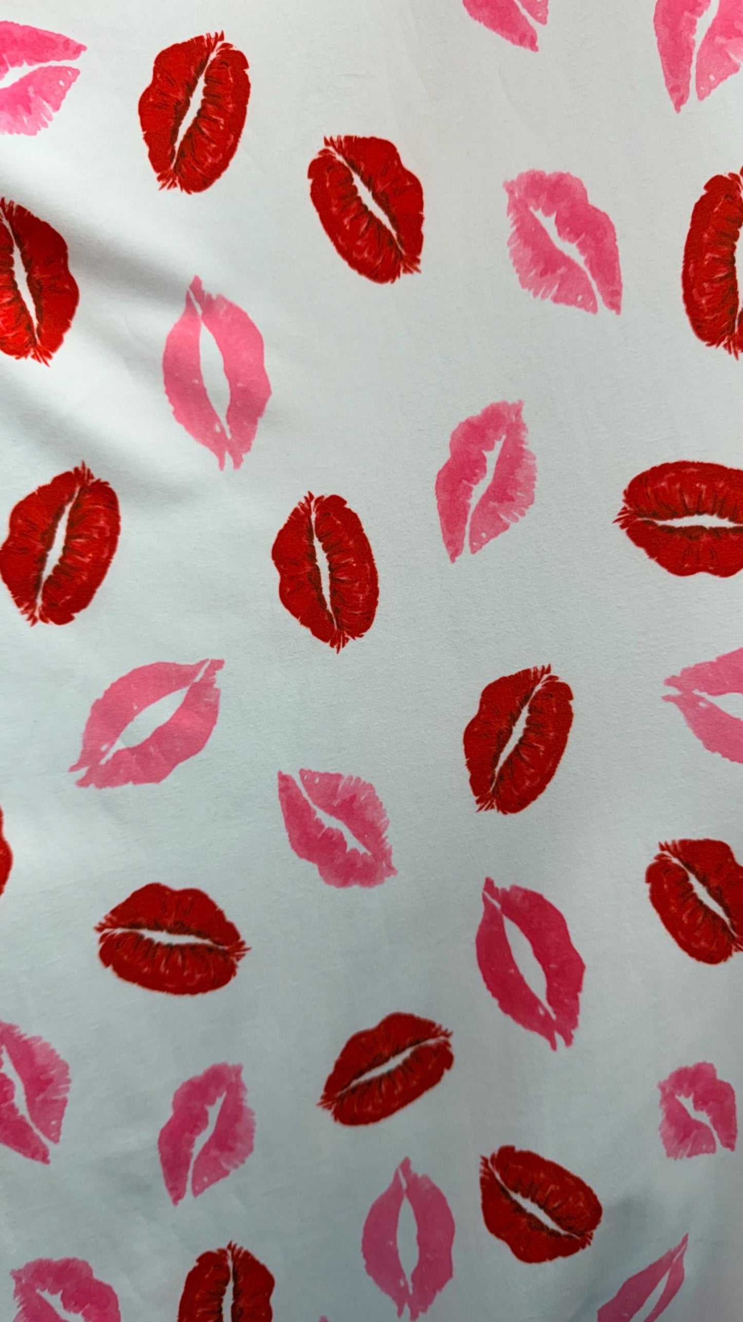 New Lips design print on great quality of poly spandex 4-way stretch 58/60” Sold by the YD. Ships Worldwide from Los Angeles California USA