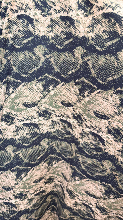 New Boa snake design print on heavy nylon spandex 4way stretch 58/60" Sold by the YD. Ships worldwide from Los Angeles California USA.