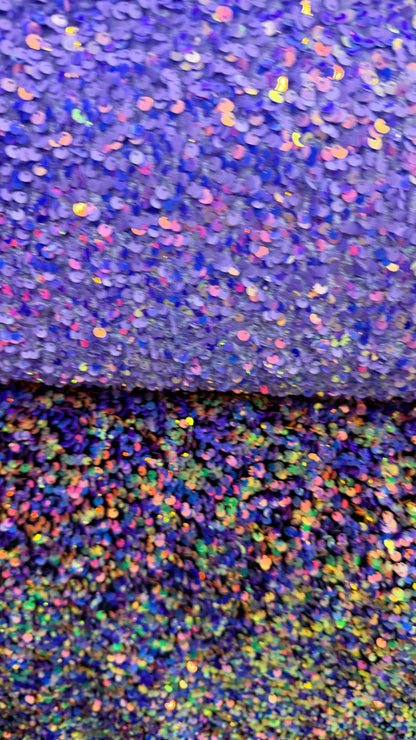 New stretch velvet with luxury sequins all over 5mm Iridescent sequins 2-way stretch 58/60” Sold by the YD. Ships worldwide from Los Angeles