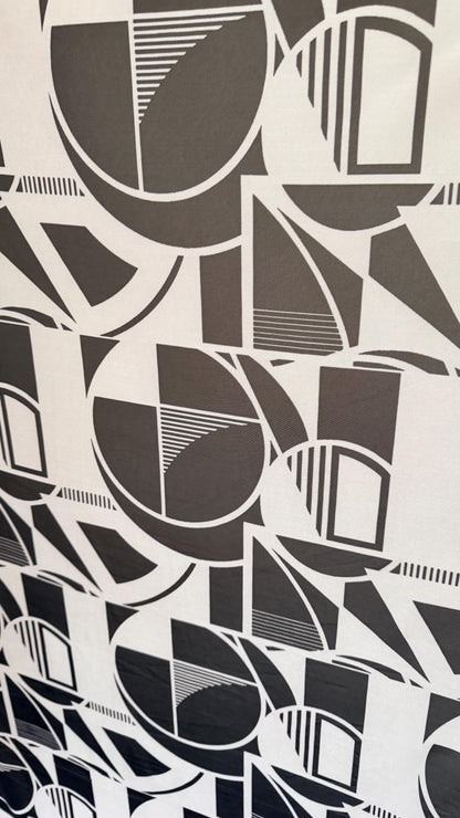 New Geometric Abstract design print on great quality of power mesh 4-way stretch 58/60” Sold by the YD. Ships worldwide from Los Angeles CA