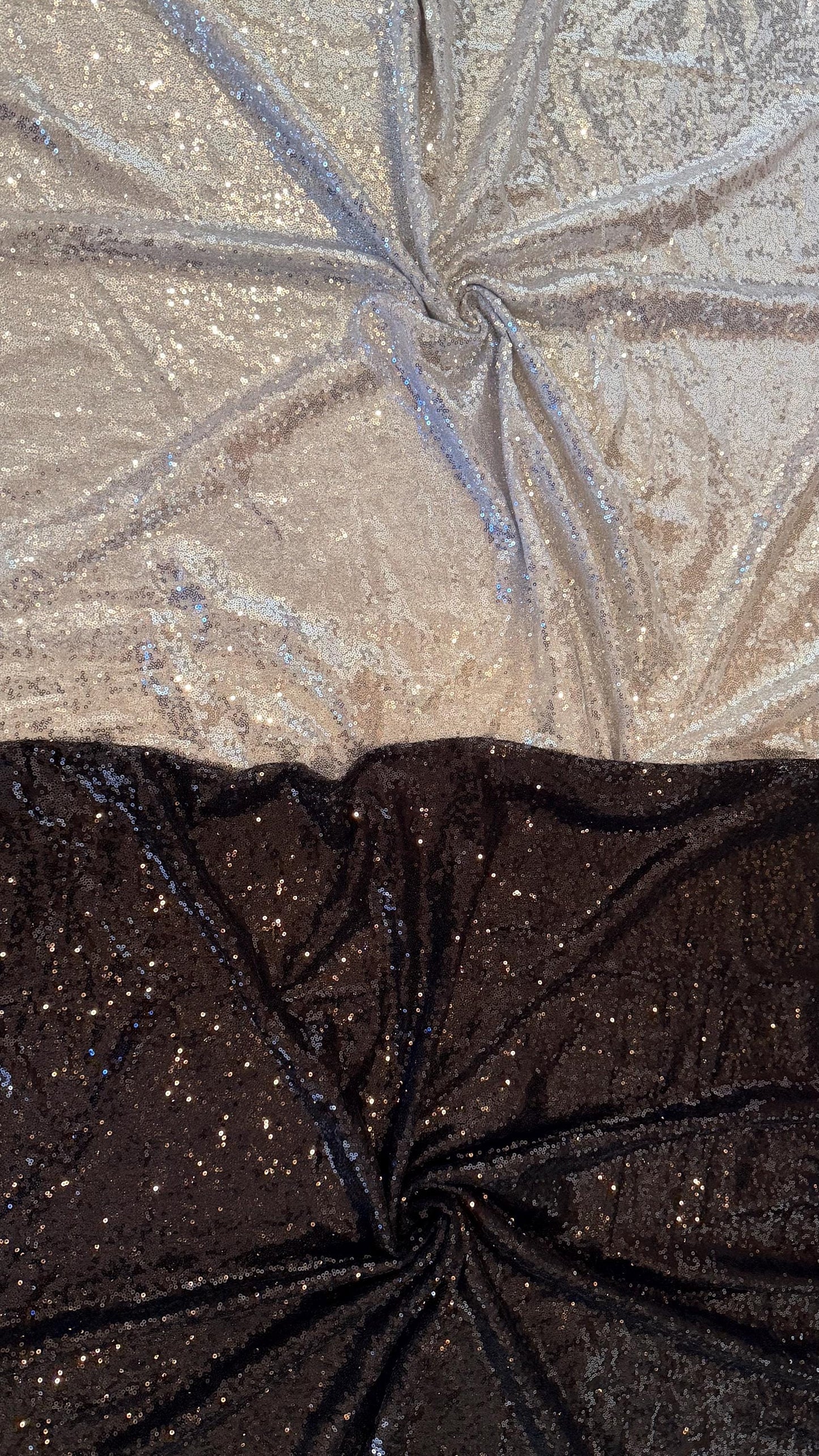 Mini cosmic glitz shiny sequins on strech mesh 2way strech 55/57" Sold by the YD. Ships worldwide from Los Angeles California USA