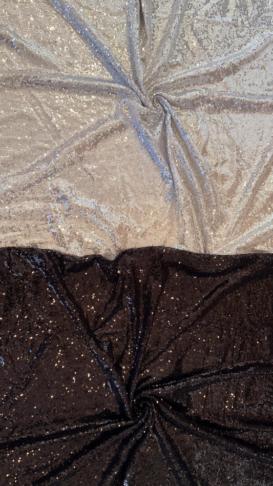 Mini cosmic glitz shiny sequins on strech mesh 2way strech 55/57" Sold by the YD. Ships worldwide from Los Angeles California USA