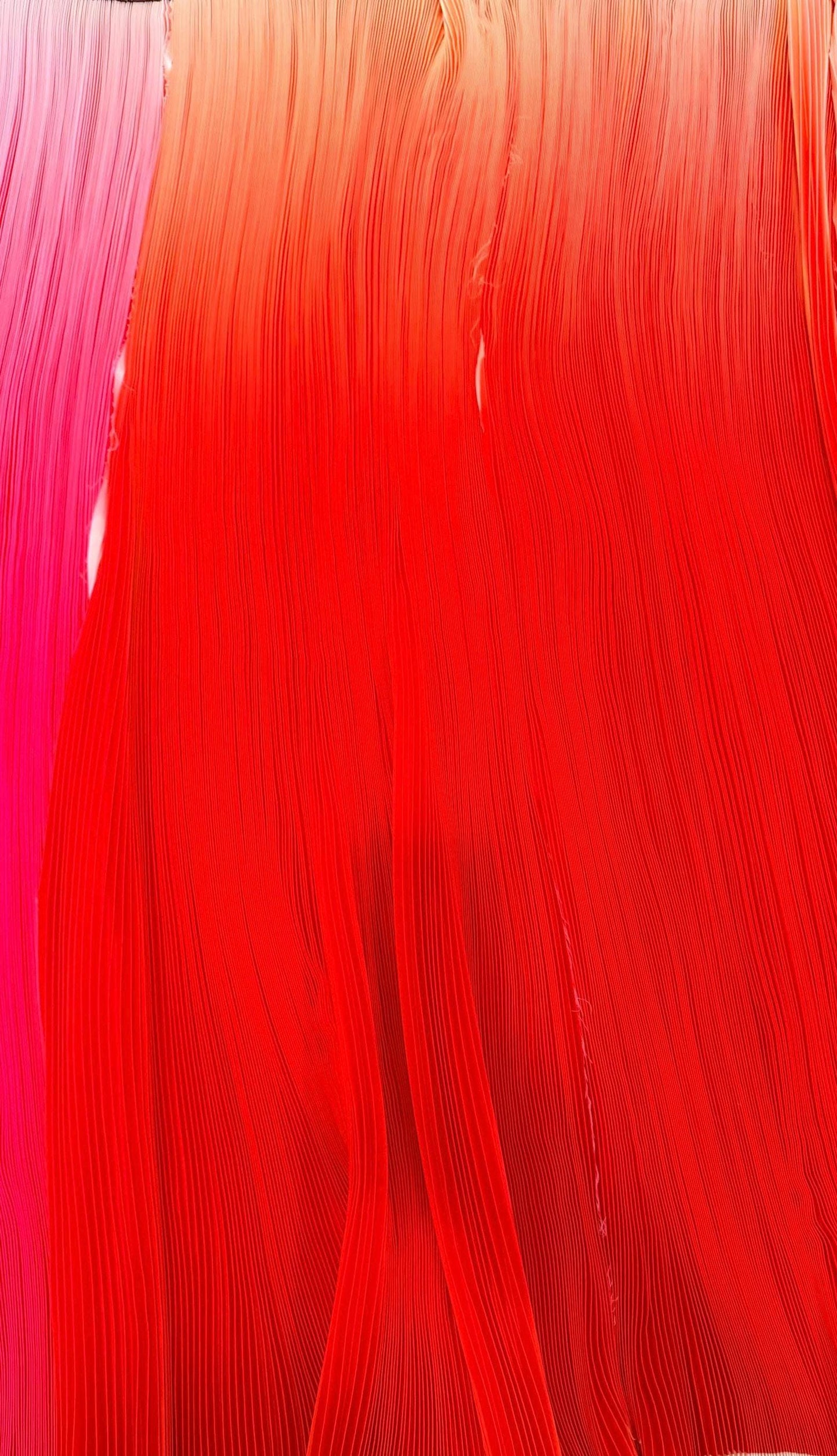 New Ombre design print on high quality of Silky Satin  pleated accordion style non stretch 58/60” Sold by the YD. Ships Worldwide