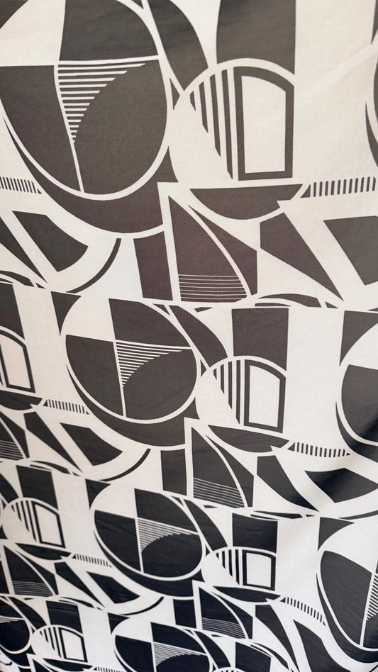 New Geometric Abstract design print on great quality of power mesh 4-way stretch 58/60” Sold by the YD. Ships worldwide from Los Angeles CA