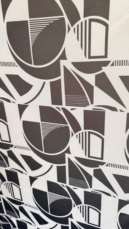 New Geometric Abstract design print on great quality of power mesh 4-way stretch 58/60” Sold by the YD. Ships worldwide from Los Angeles CA