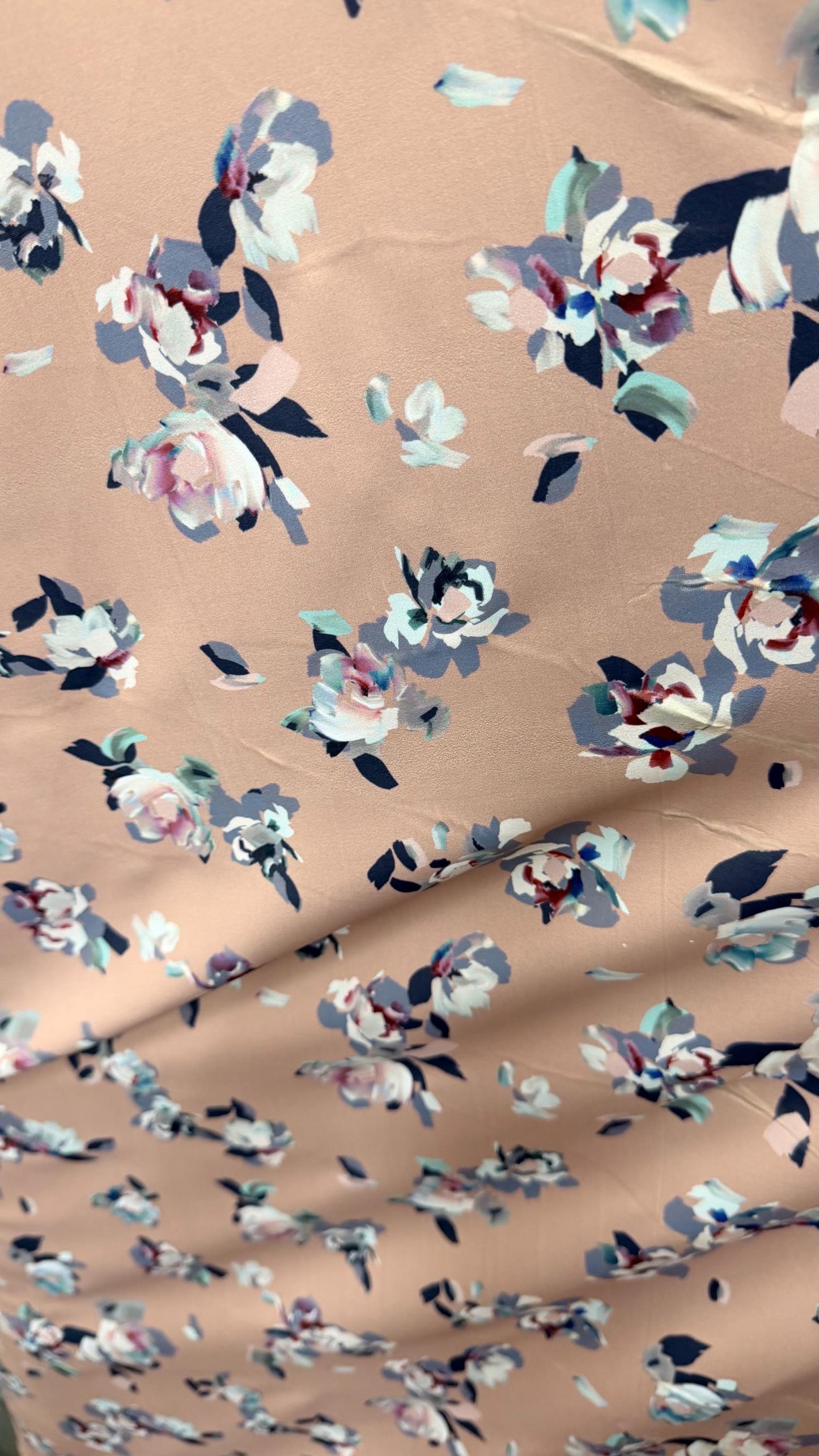 New flower design Taupe/Multi print on nylon spandex 4way stretch 58/60" Sold by the  YD. Ships worldwide from Los Angeles California USA