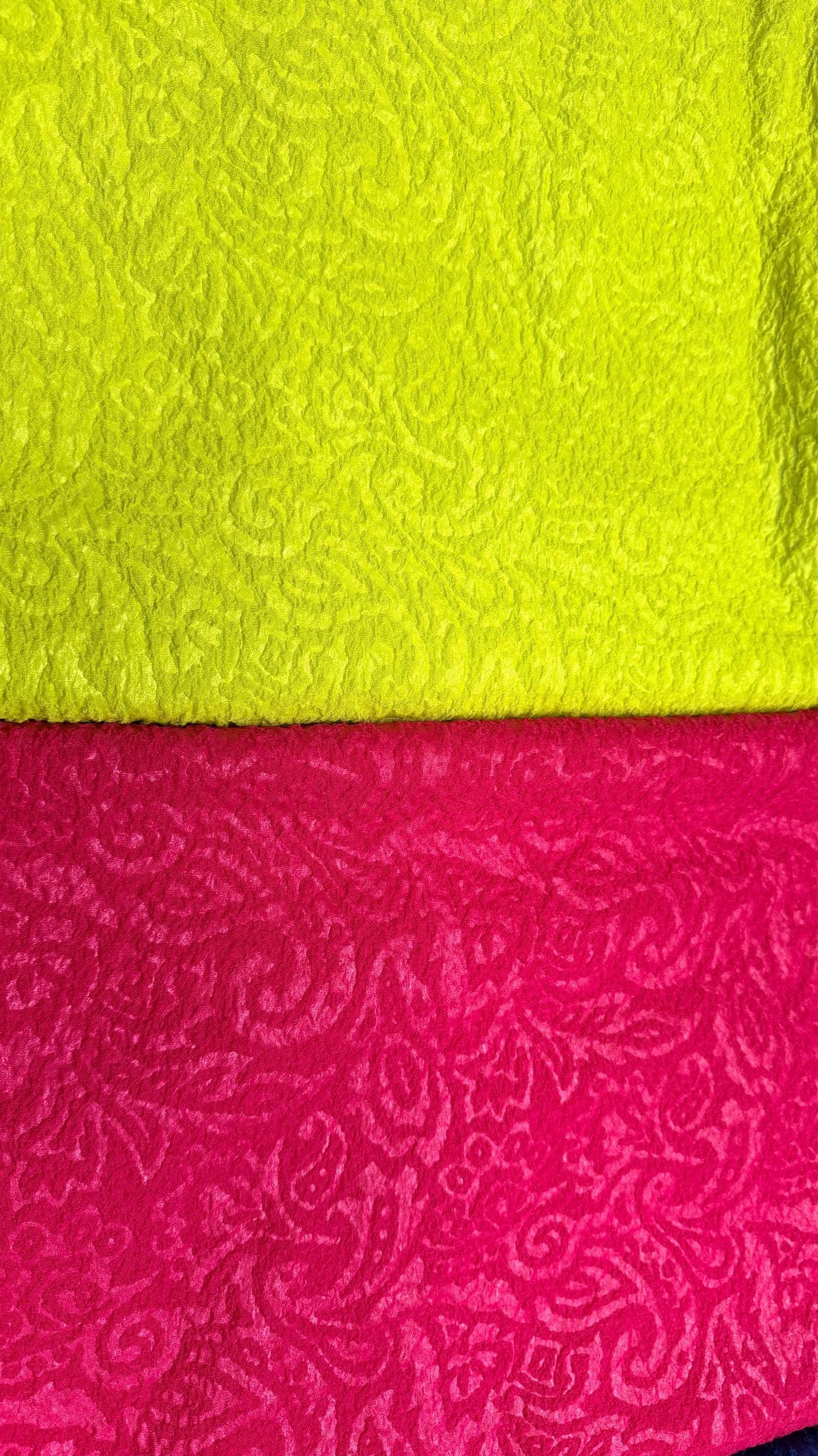NEW Jaquard embossed swirl design on poly spandex 2-way stretch 50/52” Sold by the YD. Ships worldwide from Los Angeles California