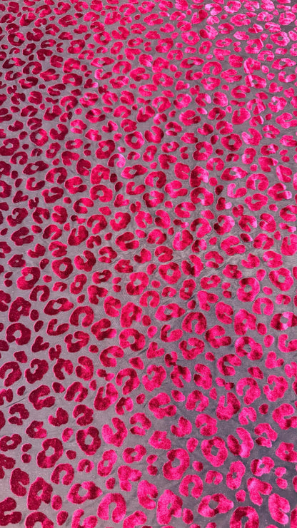 NEW Exotic Leopard design burnout velvet 4-way stretch 58/60” Sold by the YD. Ships Worldwide from Los Angeles California USA.