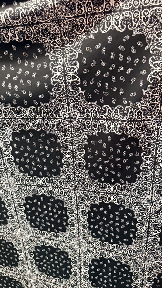 Bandana paisley Luxury design print on great quality of nylon  spandex 4-way stretch 58/60” Sold by the YD. Ships worldwide from Los Angeles