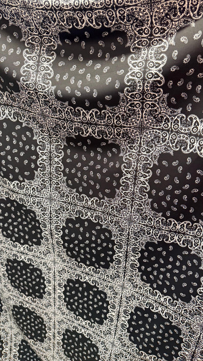 Bandana paisley Luxury design print on great quality of nylon  spandex 4-way stretch 58/60” Sold by the YD. Ships worldwide from Los Angeles