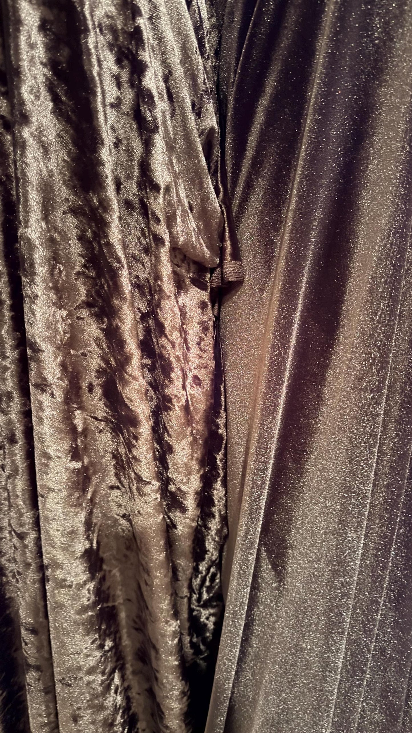 Stretch Velvet Black color Flat and Crushed velvet  4-way stretch 58/60" Sold by the YD. Ships worldwide from Los Angeles California USA