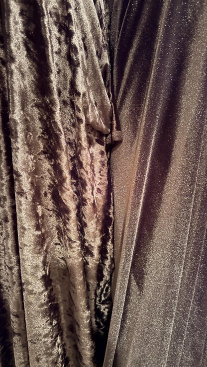 Stretch Velvet Black color Flat and Crushed velvet  4-way stretch 58/60" Sold by the YD. Ships worldwide from Los Angeles California USA