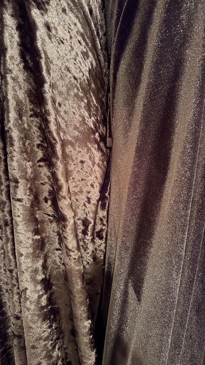 Stretch Velvet Black color Flat and Crushed velvet  4-way stretch 58/60" Sold by the YD. Ships worldwide from Los Angeles California USA