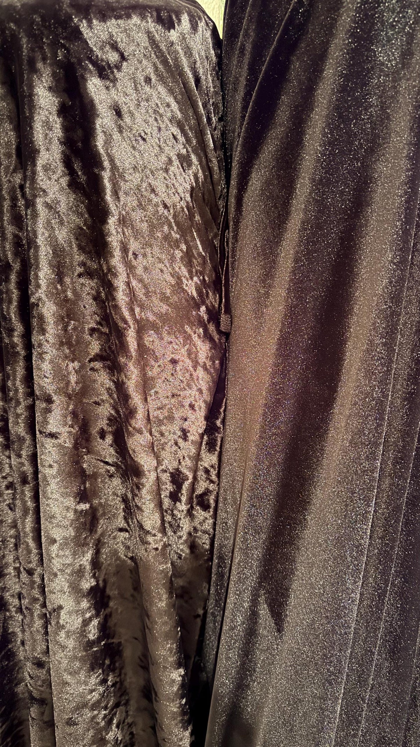 Stretch Velvet Black color Flat and Crushed velvet  4-way stretch 58/60" Sold by the YD. Ships worldwide from Los Angeles California USA