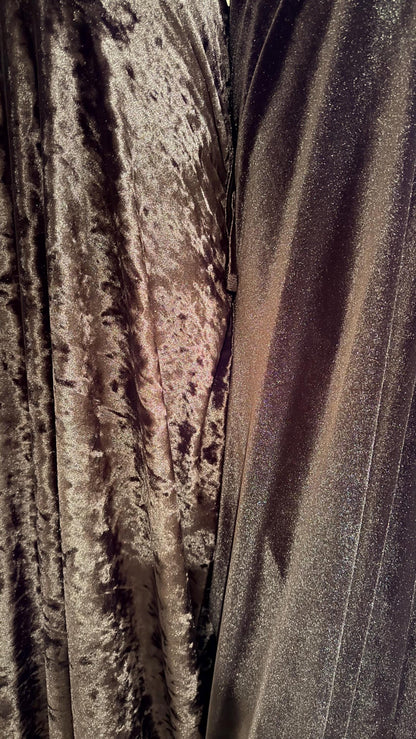 Stretch Velvet Black color Flat and Crushed velvet  4-way stretch 58/60" Sold by the YD. Ships worldwide from Los Angeles California USA