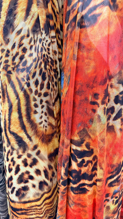 Safari Design Exotic Animal print on great quality of power mesh nylon spandex  4-way stretch 58/60” High quality fabrics by AlexLAFabrics