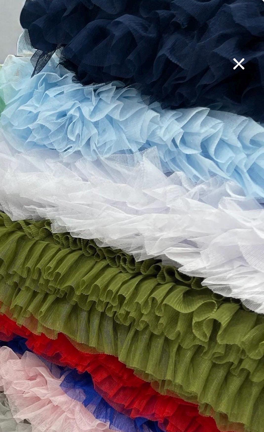 Ruffles Luxury design made of dobble mesh ruffle 100% polyester non stretch 58/60” Sold by the YD. High quality fabrics by AlexLAFabrics
