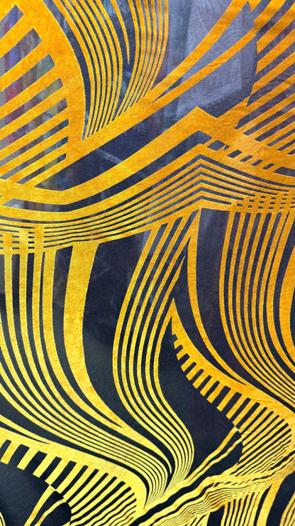 New burnout silky  velvet Modern fashion abstract design  4way Stretch 58/60" Sold by the YD. Ships worldwide from Los Angeles California