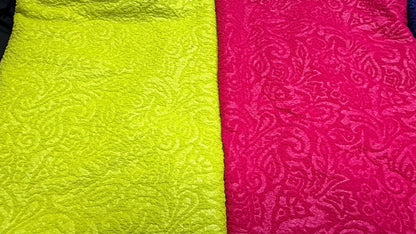 NEW Jaquard embossed swirl design on poly spandex 2-way stretch 50/52” Sold by the YD. Ships worldwide from Los Angeles California