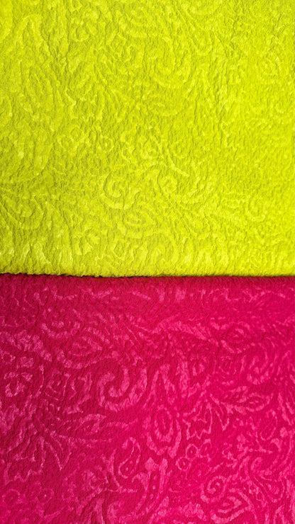 NEW Jaquard embossed swirl design on poly spandex 2-way stretch 50/52” Sold by the YD. Ships worldwide from Los Angeles California