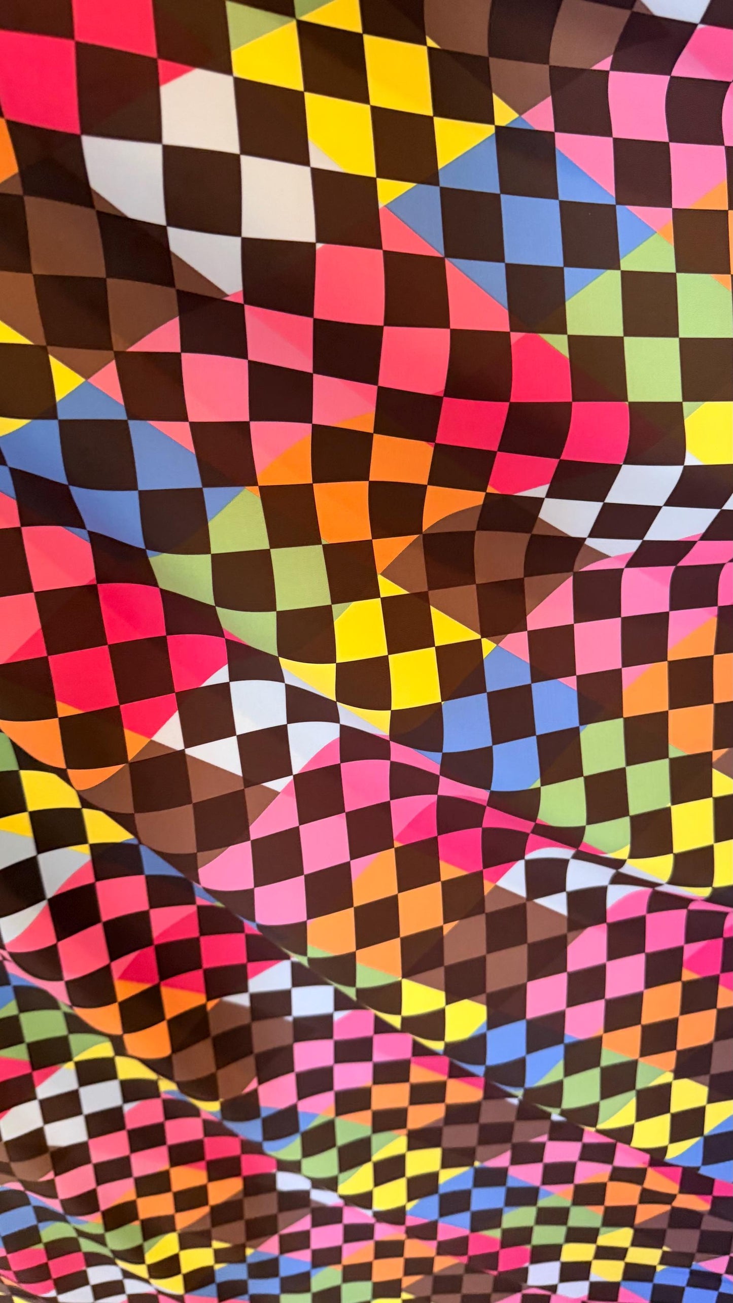 NEW Checkered 3D doble print design on nylon spandex 4way stretch 58/60" Sold by the YD. Ships worldwide from Los Angeles California USA