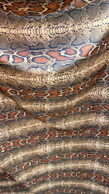 Cobra-Snake design New exotic animal print on great quality of nylon spandex 4-way stretch 58/60” Sold by the YD. Ships Worldwide from LA