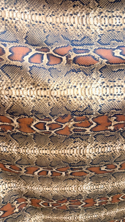 Cobra-Snake design New exotic animal print on great quality of nylon spandex 4-way stretch 58/60” Sold by the YD. Ships Worldwide from LA