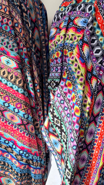 NEW Nylon spandex AZTEC design 4way Stretch  58/60" Sold by the yd Ships worldwide from Los Angeles California USA. High quality fabrics