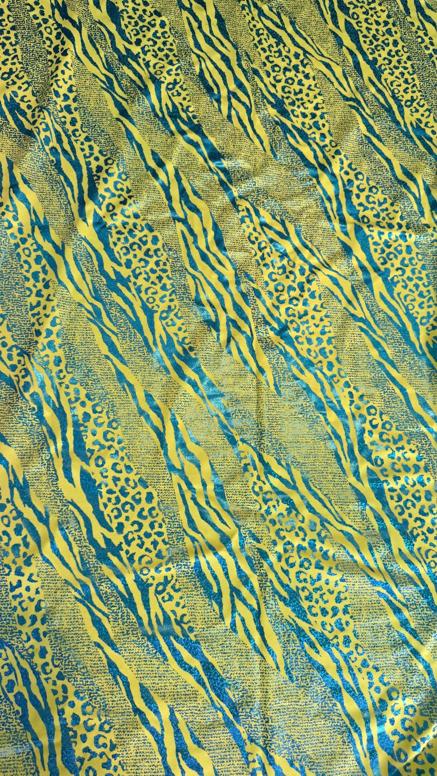 New snake safari design Iridescent Hologram 2-tone Teal/Green  metallic nylon spandex 4way stretch 58/60" Sold by the  YD. Ships worldwide