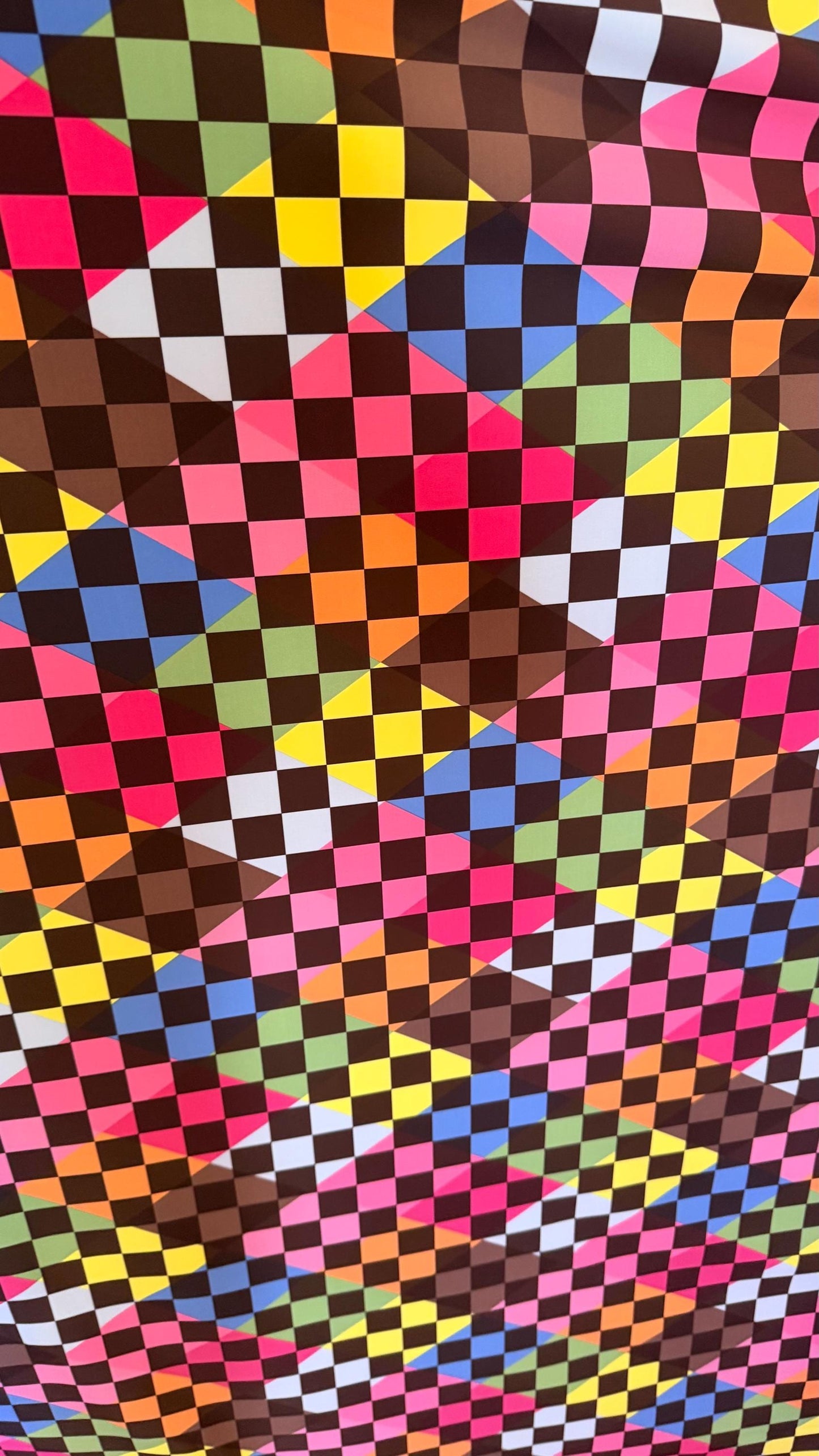 NEW Checkered 3D doble print design on nylon spandex 4way stretch 58/60" Sold by the YD. Ships worldwide from Los Angeles California USA