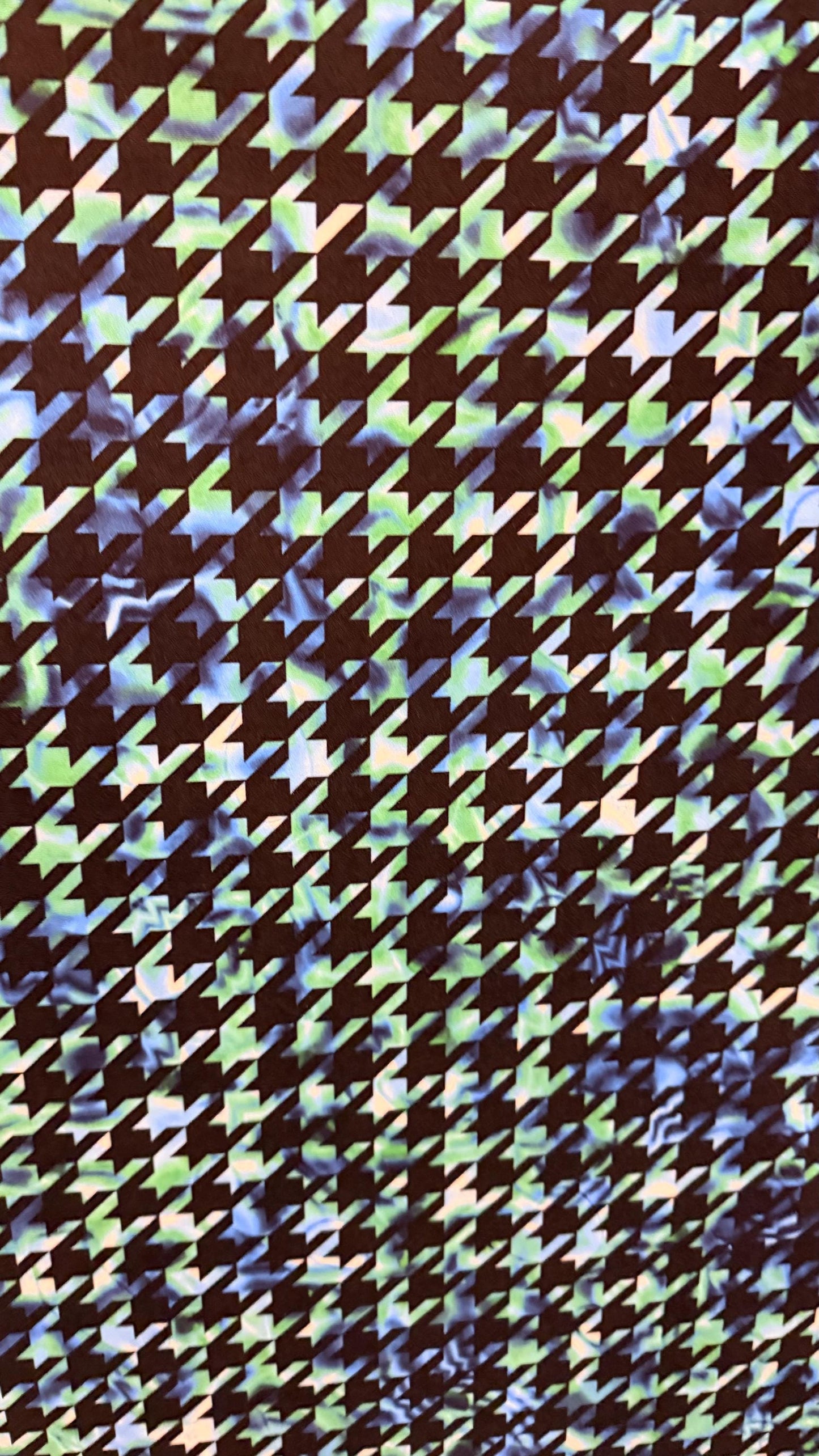 New Houndstooth tie dye design print one nylon spandex 4-way stretch 58/60” Sold by the YD. Ships worldwide from Los Angeles California USA