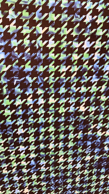 New Houndstooth tie dye design print one nylon spandex 4-way stretch 58/60” Sold by the YD. Ships worldwide from Los Angeles California USA
