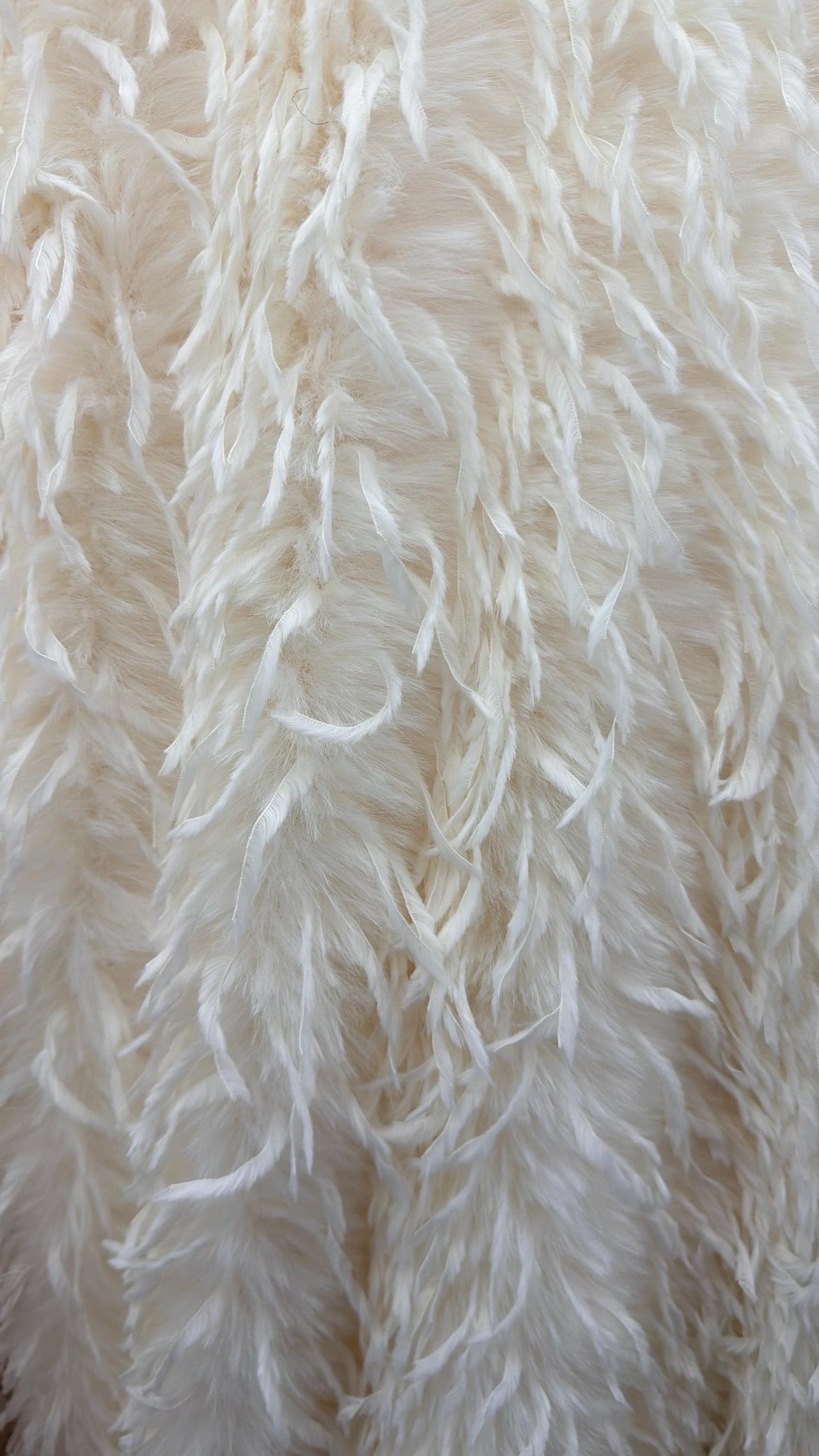 Luxury Faux Fur with feathers shaggy design high quality Sold by the YD and 1/2 yd Ships worldwide from Los Angeles California USA