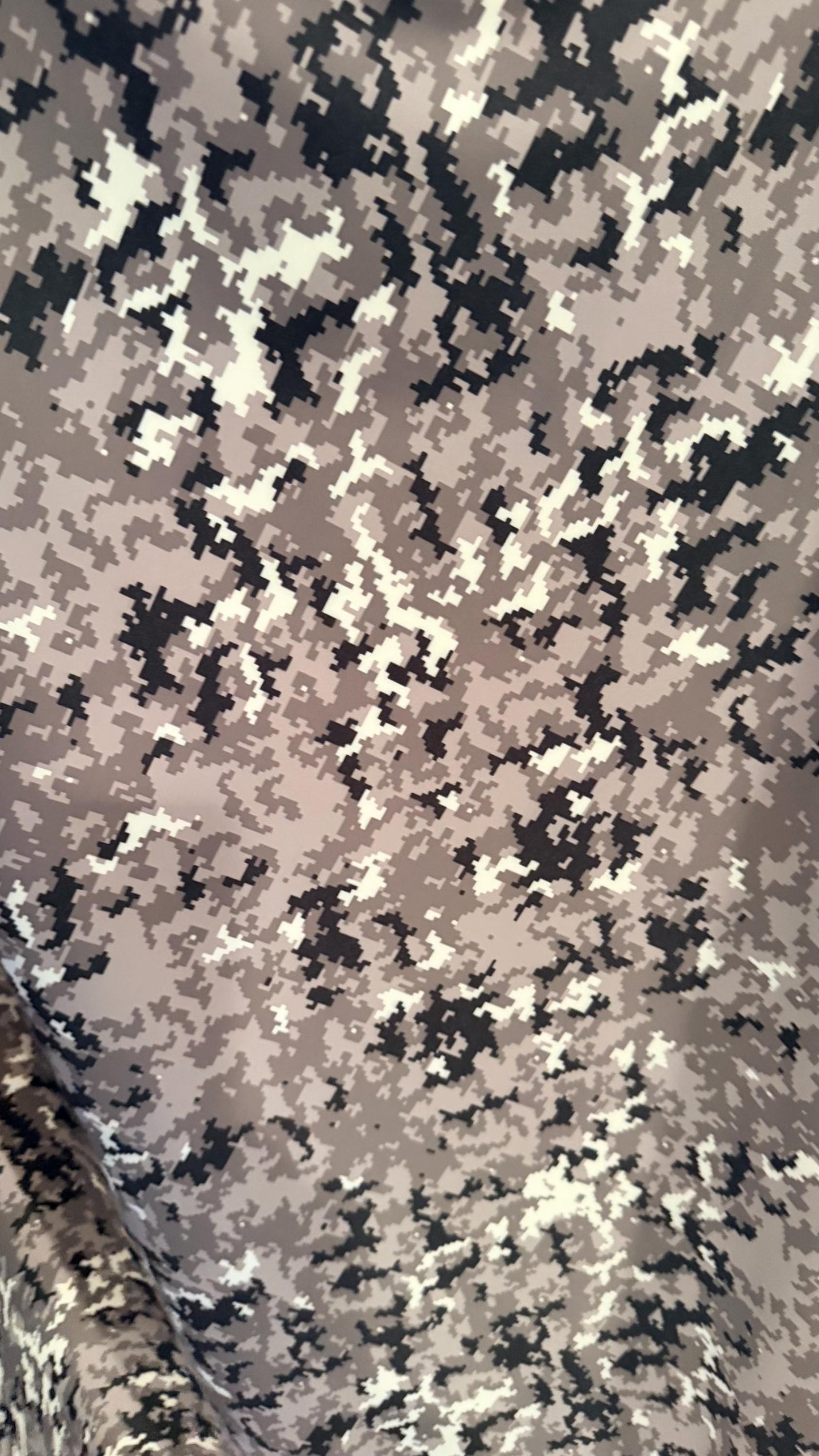 Pixel Camouflage Digital design on nylon spandex print 4way Stretch 58/60" Sold by the yd. Ships worldwide from Los Angeles California USA.