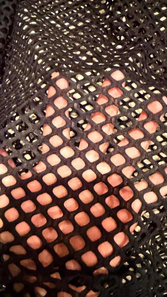 Fishnet Diamond mesh poly spandex 2-way stretch 58/60" Sold by the YD. Ships worldwide from Los Angeles California USA.