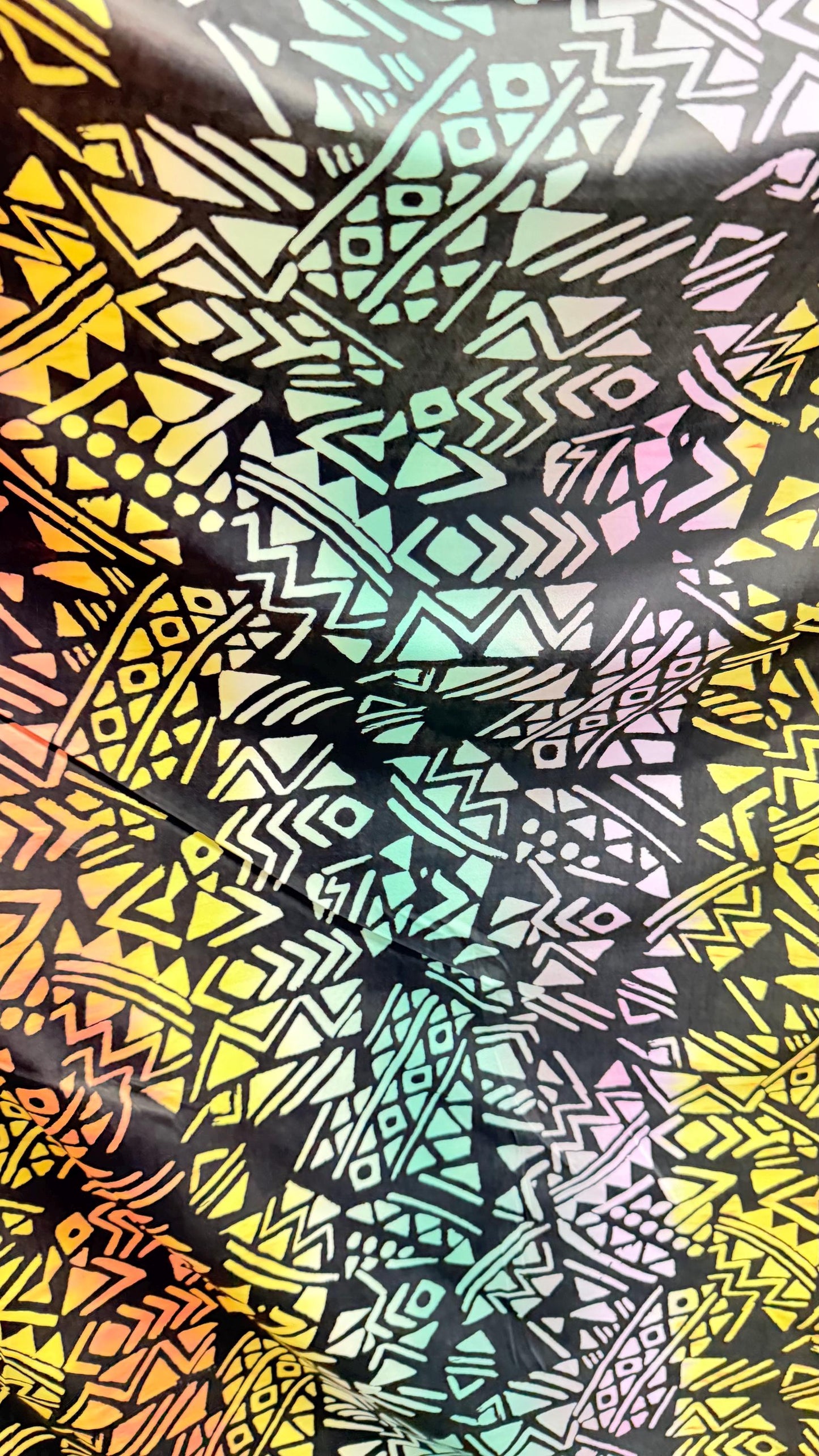 NEW African Abstract design Black Multicolor print on nylon spandex 4-way stretch 58/60” Sold by the YD. Ships Worldwide from Los Angeles CA