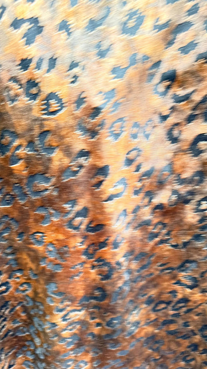 New Burnout gold stretch velvet exotic Leopard design 4-way stretch 58/60” Sold by the YD. Ships Worldwide from Los Angeles California USA.