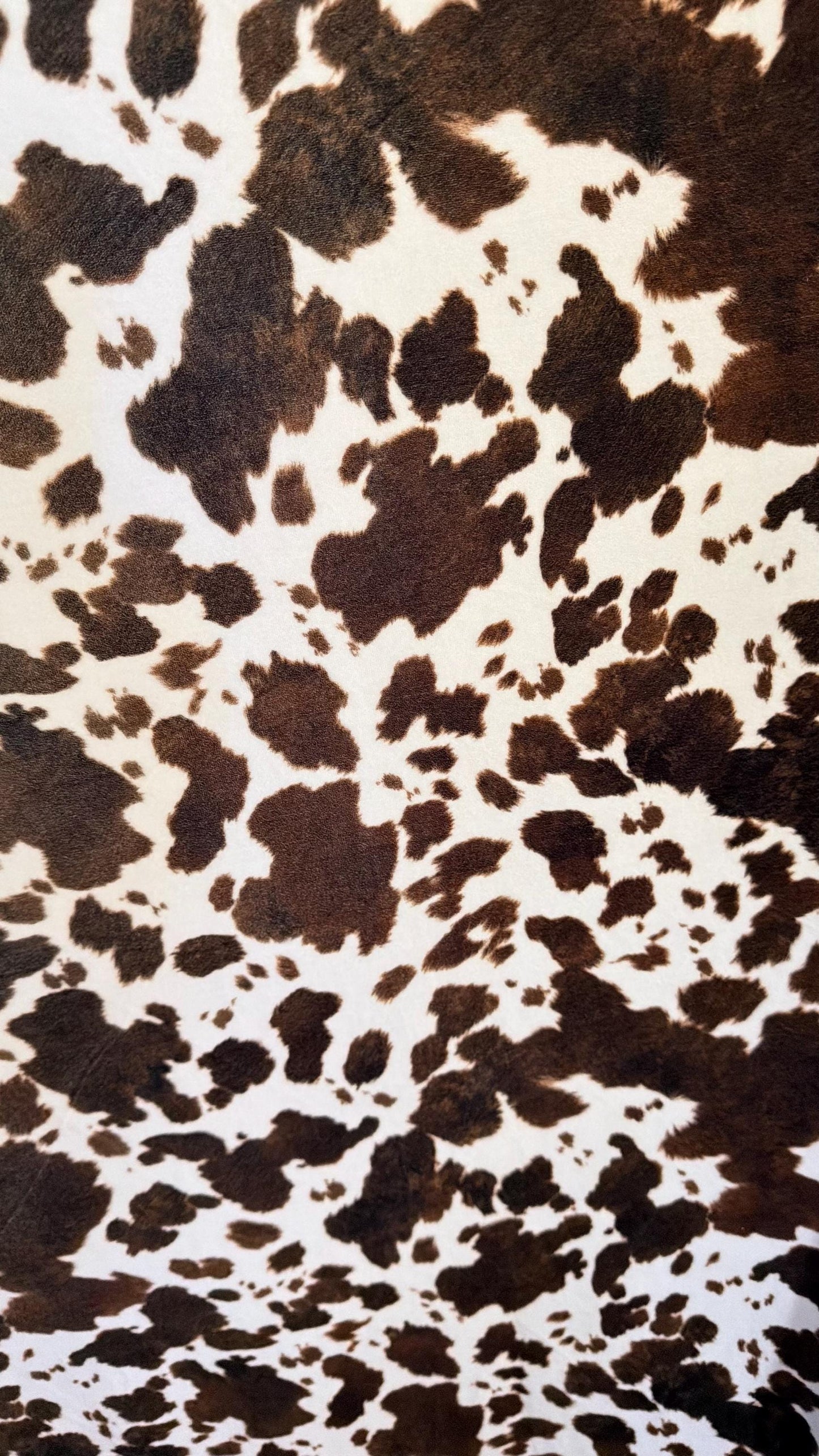 Exotic Cow design print on great quality of stretch velvet 4-way stretch 58/60” Sold by the YD. Ships worldwide from Los Angeles California