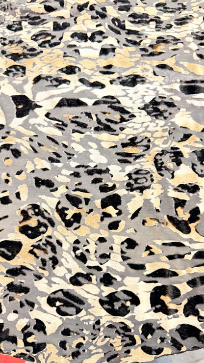 New Burnout velvet exotic leopard design Taupe/Black 4-way stretch 58/60” Sold by the YD. Ships Worldwide from Los Angeles California USA