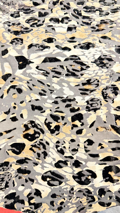 New Burnout velvet exotic leopard design Taupe/Black 4-way stretch 58/60” Sold by the YD. Ships Worldwide from Los Angeles California USA