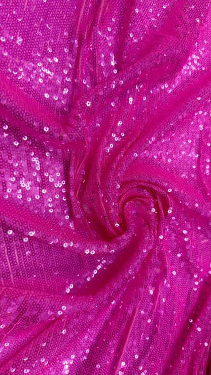 NEW Neon colors Illusion cosmic sequins 5mm on stretch mesh base 2-way 55/57" sold by the yd. Ships worldwide from Los Angeles California